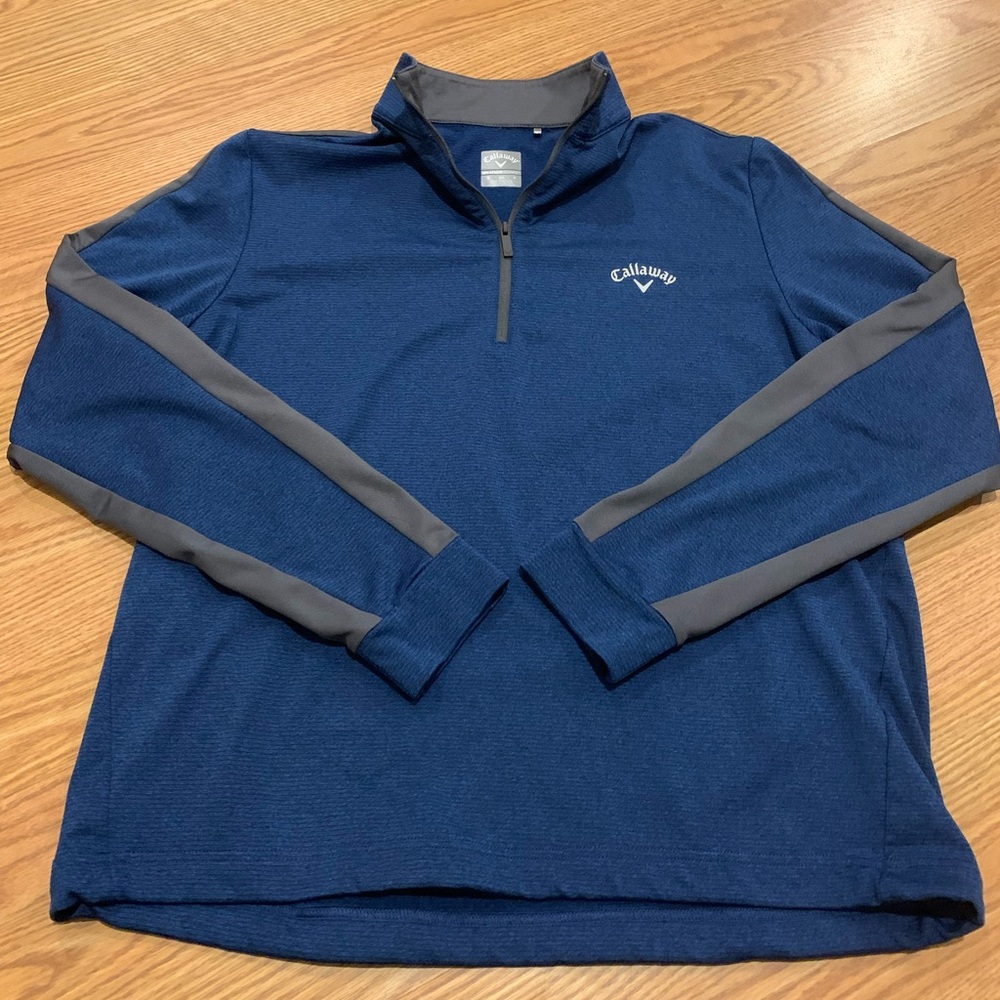 Callaway Long Sleeve Blue Pullover with 1/4 zip